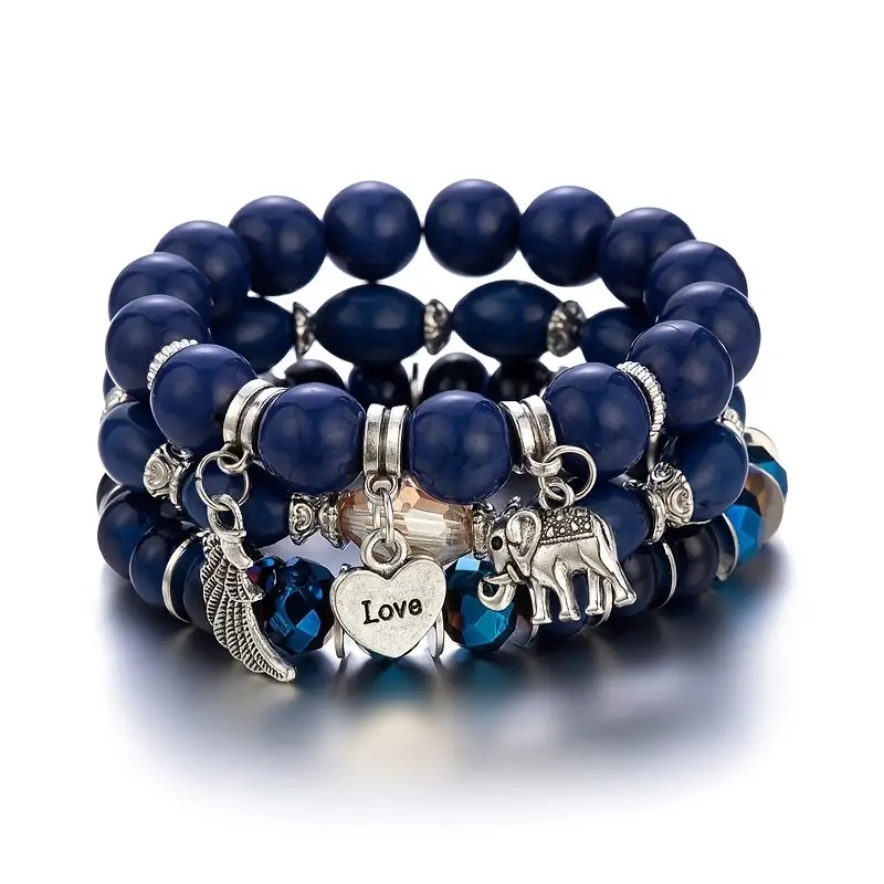 Round Pattern Classic Style Round Alloy Beaded Women's Bracelets
