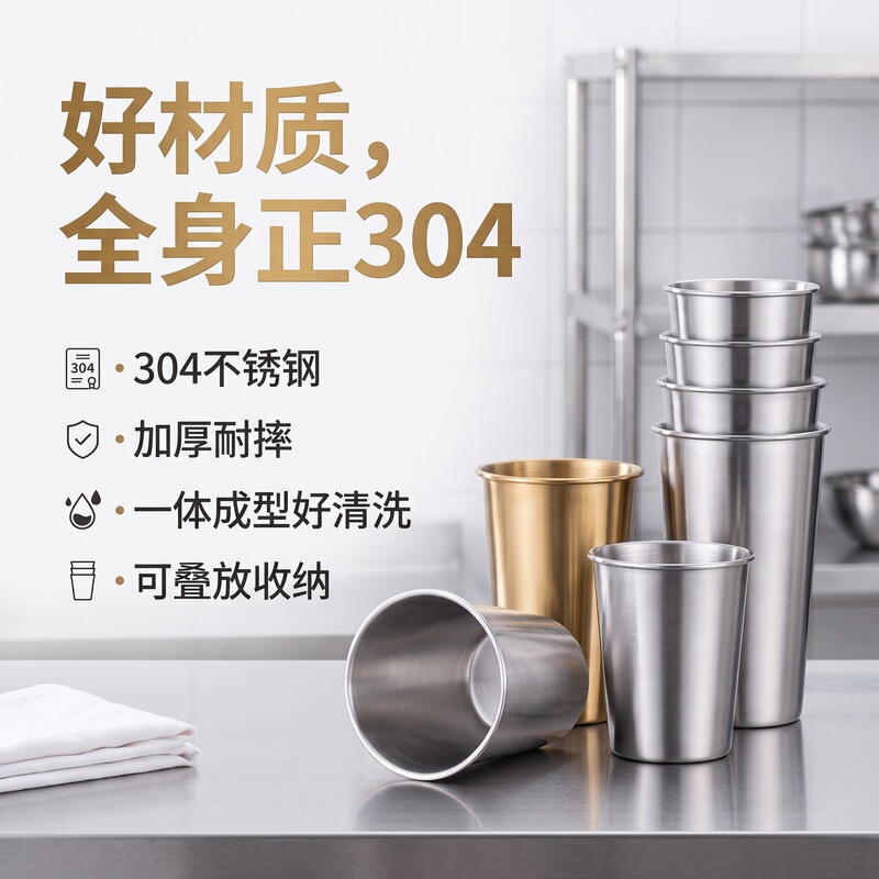 ✅ 304 stainless steel single-layer beer cup, cold drink cup, stackable cup, gold commercial water cup, portable for outdoor use ✅ 304 stainless steel single-layer beer cup, cold drink cup, stackable cup, gold commercial water cup, portable for outdoor use