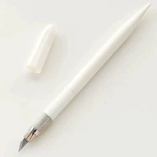白色手帐切割笔刀DIY胶带切割裁纸刀小清新美术雕刻刀手工美工