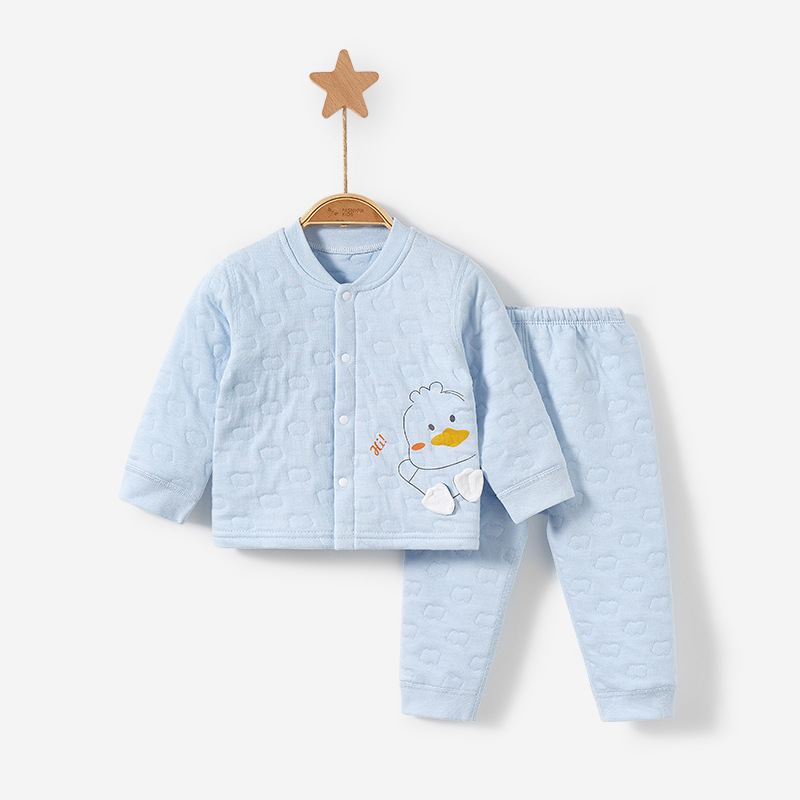 Bebé ropa de otoño pantalones largos otoño e invierno Bebé tocando fondo Delgado acolchado niños y niñas ropa dividida caliente traje de ropa interior para niños