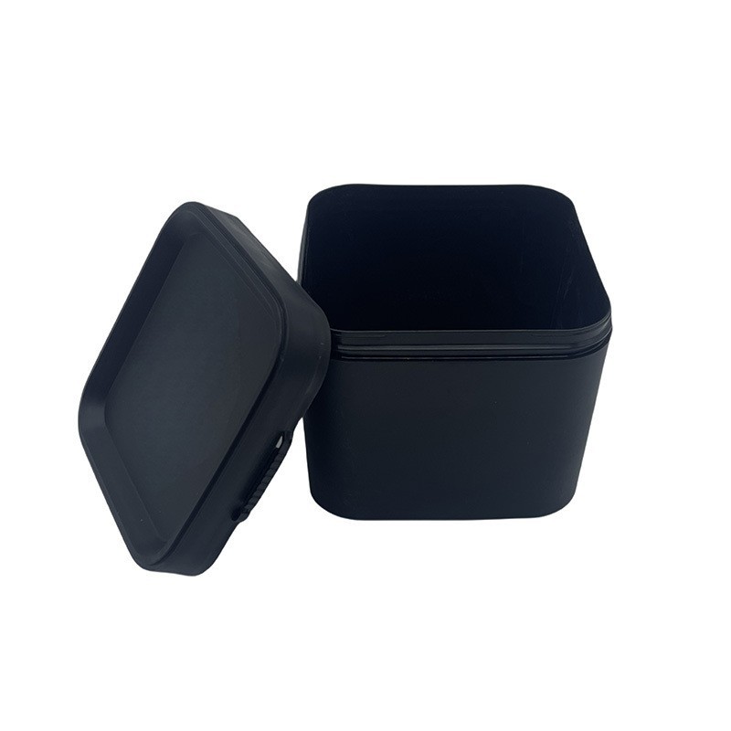 250 мл; черный; квадратная банка