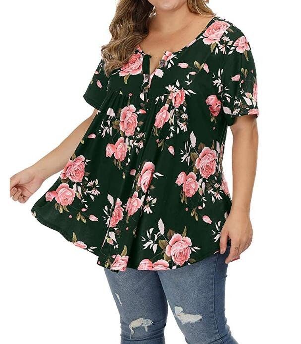 Transfronterizo 2025 Amazon estación independiente Aliexpress nueva camiseta de botón de manga corta de cuello en V image 8