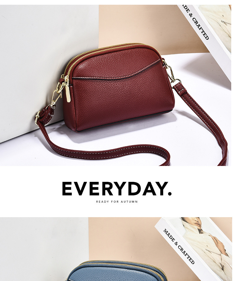Crossborder Umhängetasche Damen Neumodell modische Mini-Tasche Zweischicht-Reißverschluss Mama-Handytasche vielseitige kleine Quadrattasche