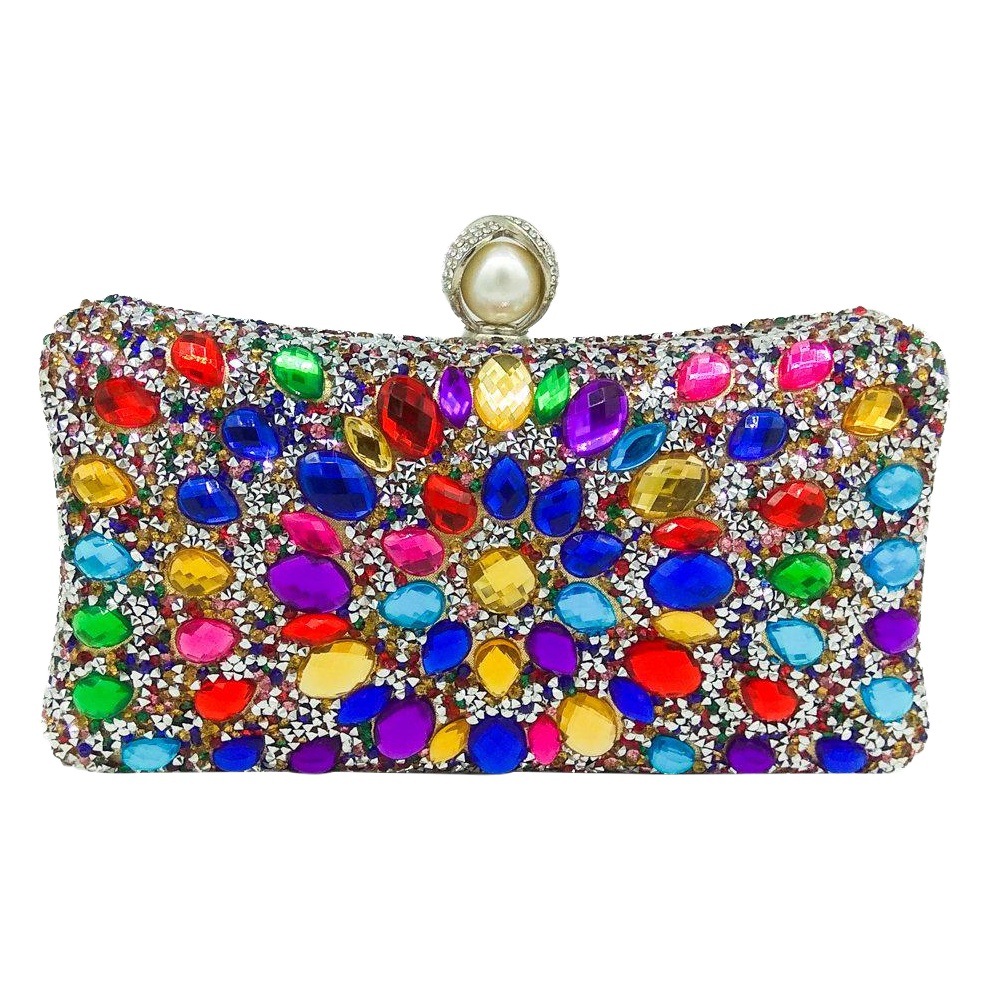 Bolso de embrague FGG popular europeo y americano bolsa de banquete color rhinestone bolso de noche bolso de embrague de las mujeres bolso de boda