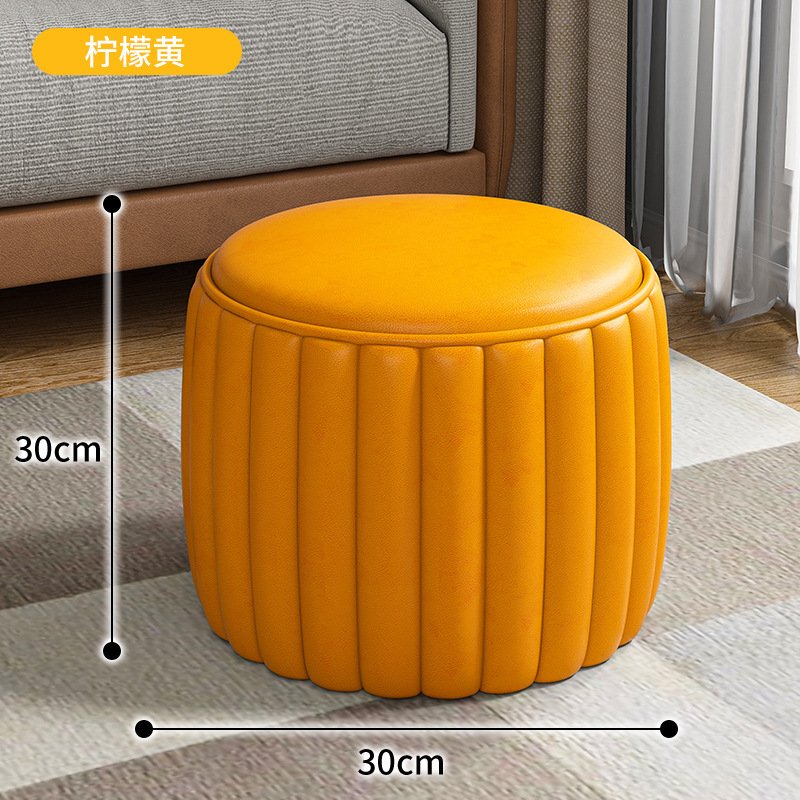 小さなスツール、家庭用ロースツール、インターネットセレブのカボチャの小さなベンチ、高級リビングルーム無垢材コーヒーテーブル、ラウンドスツール、靴交換スツール、座りベンチ|undefined