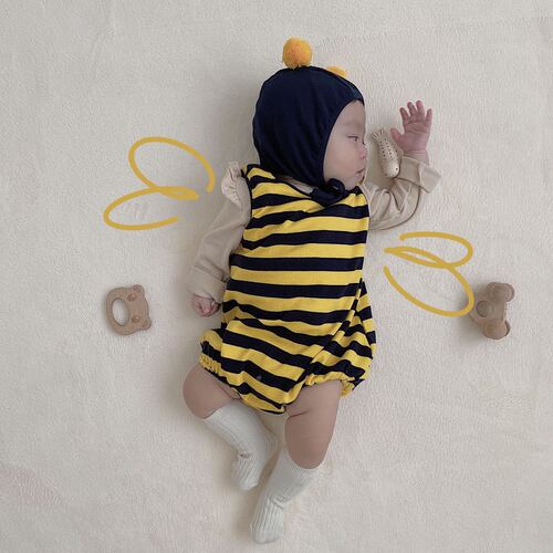 ins style baby harem 2024 autumn new little bee jumpsuit suit baby going out bag