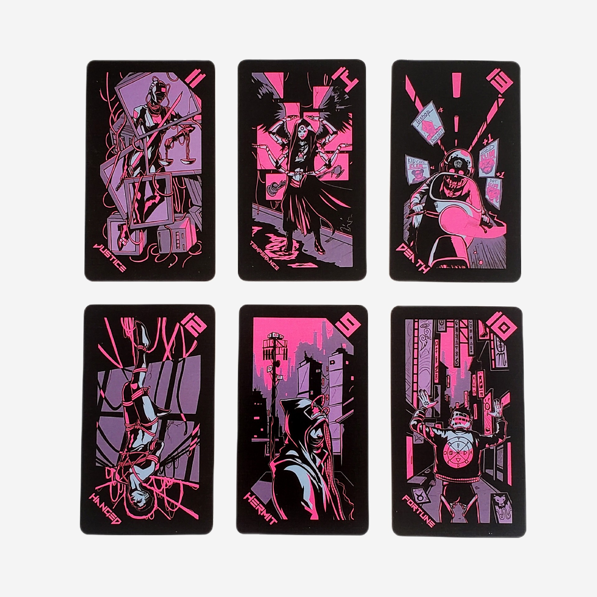 Cartas de jogo de tabuleiro tarot neon moon para festas divertidas_voghion.com