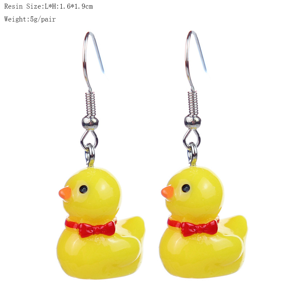 1 Pair Cartoon Style Cute Duck Plastic Drop Earrings display picture 8