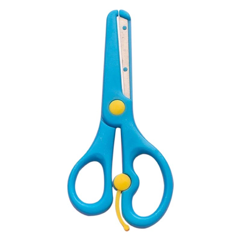 Детские безопасные ножницы для резки бумаги с лезвиями, эластичные пластиковые ножницы для творчества для малышей с защитой от защемления