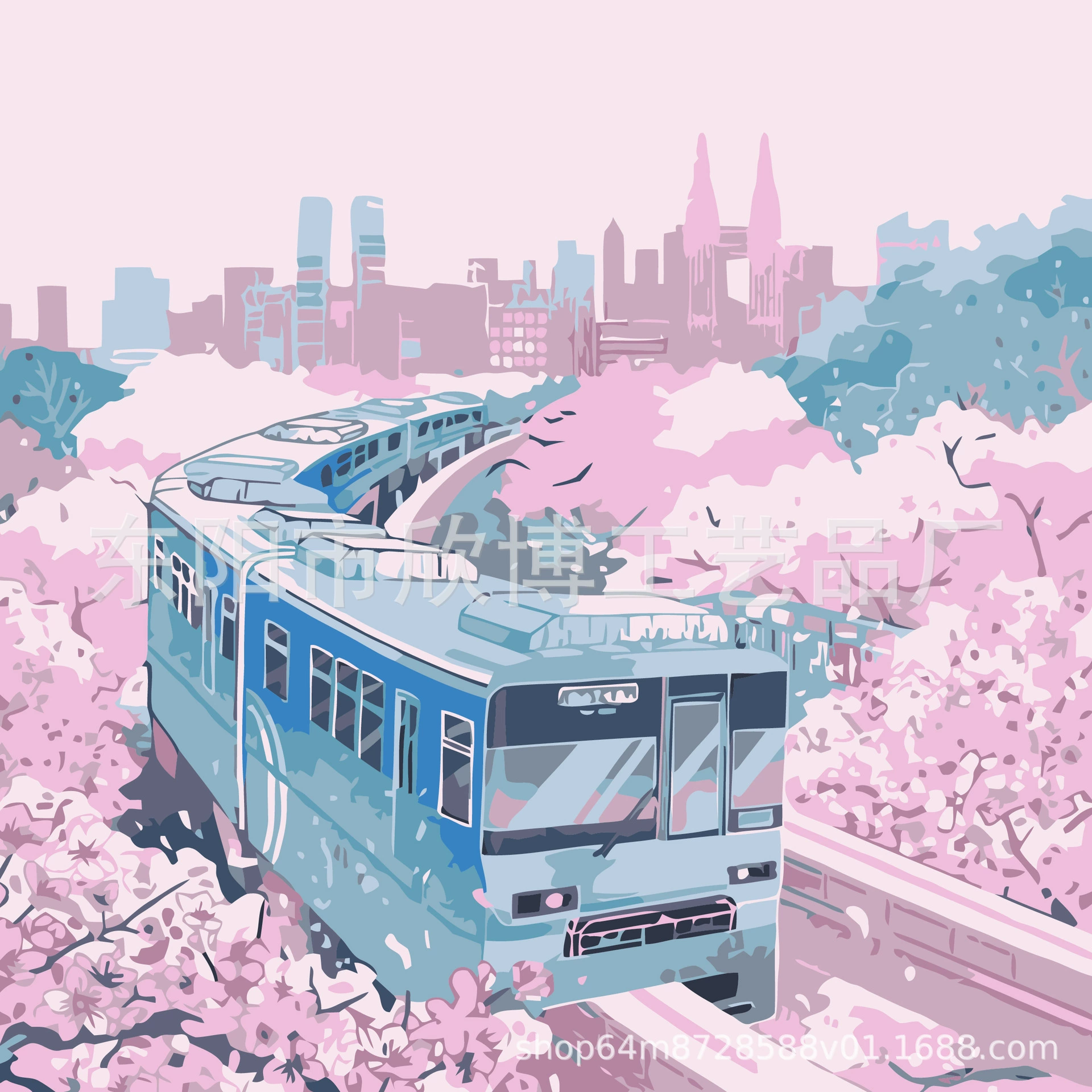 Direct from factory DIY digital oil painting children's hand-painted cartoon coloring stress relief 20*20 landscape floral oil painting