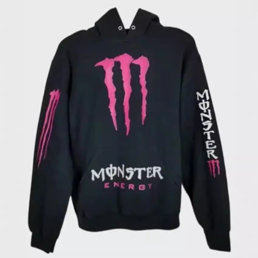 现货批发Demon Slayer恶魔猎人螺纹底摆宽松男士秋冬卫衣鬼爪外套