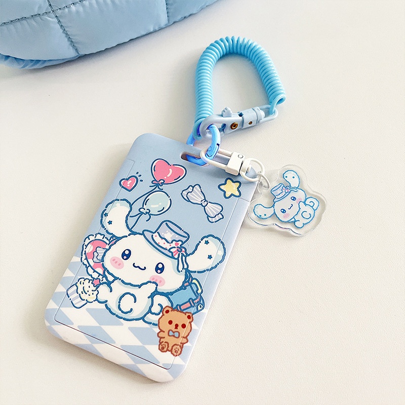 Tulipán titular de la tarjeta cuerda elástica estudiante Tarjeta de la escuela autobús comida tarjeta cubierta protectora llavero insignia Certificado conjunto lindo hembra