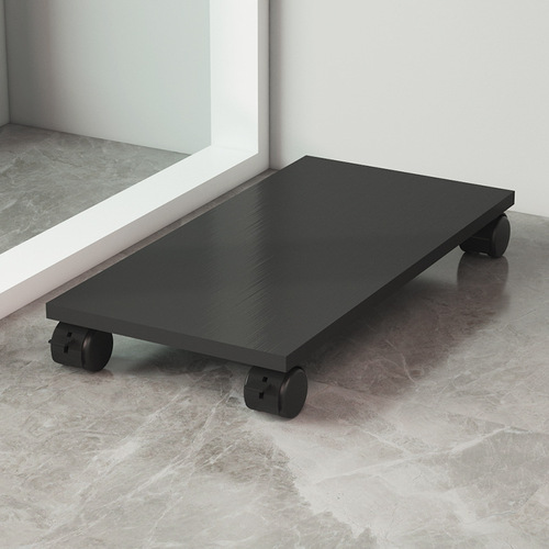 Desk computer host stand under-table storage rack wheel movement case base bracket tray stand shelf