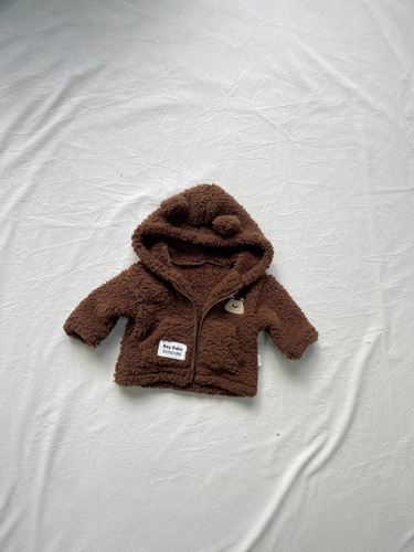 Ins Korean version autumn and winter children's plush jacket, lined and thick hooded fur sweater, unisex baby jacket top