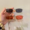 Metal fashionable trend retro square sunglasses suitable for men and women, European style, Korean style, internet celebrity