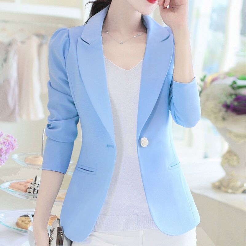 2022 Spring and Autumn New Chic Professional Versatile Long-Sleeve Korean Style Slim-Fit Short Blazer for Women