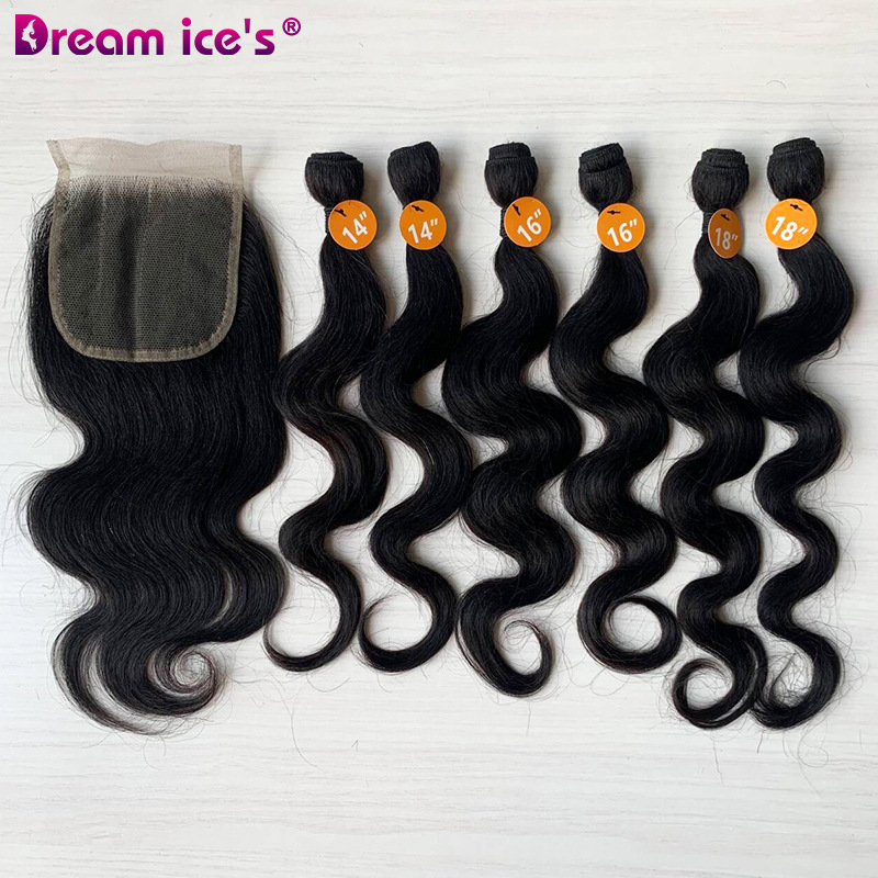 African wig new mixed hair simulation hair curtain 4*4 hair block 7 piece set 80% human hair long one generation