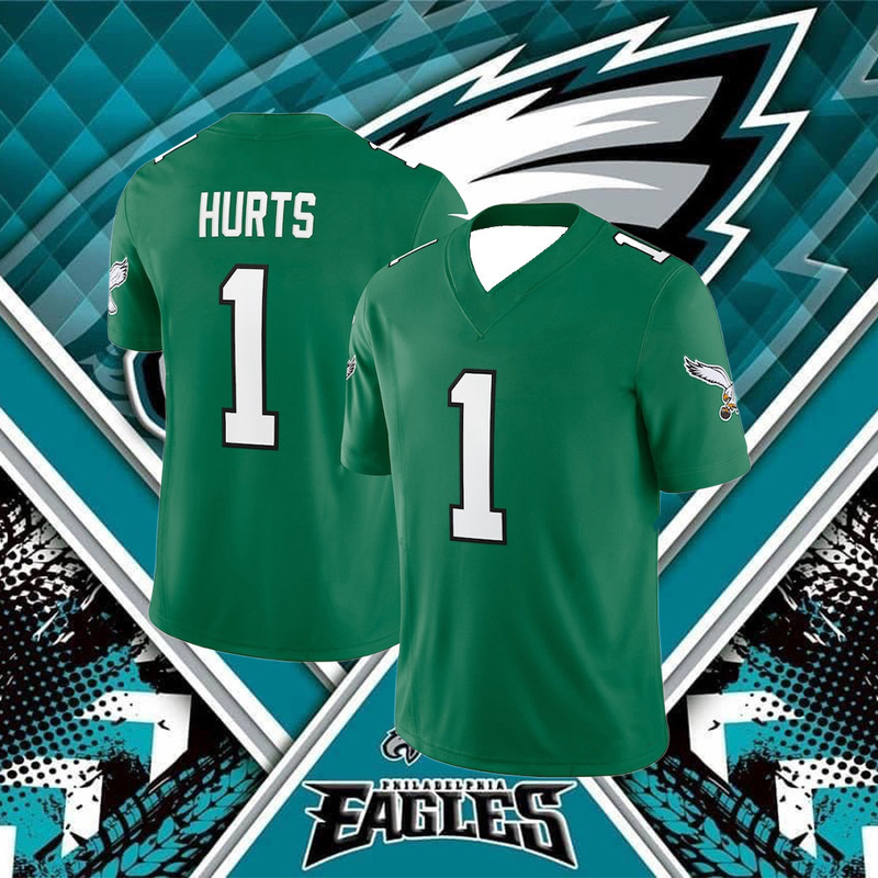 2025 Popular American Football Men's T-Shirt Eagle 3D Printing L Jersey Sweatshirt New Jersey No. 1 Football Sports