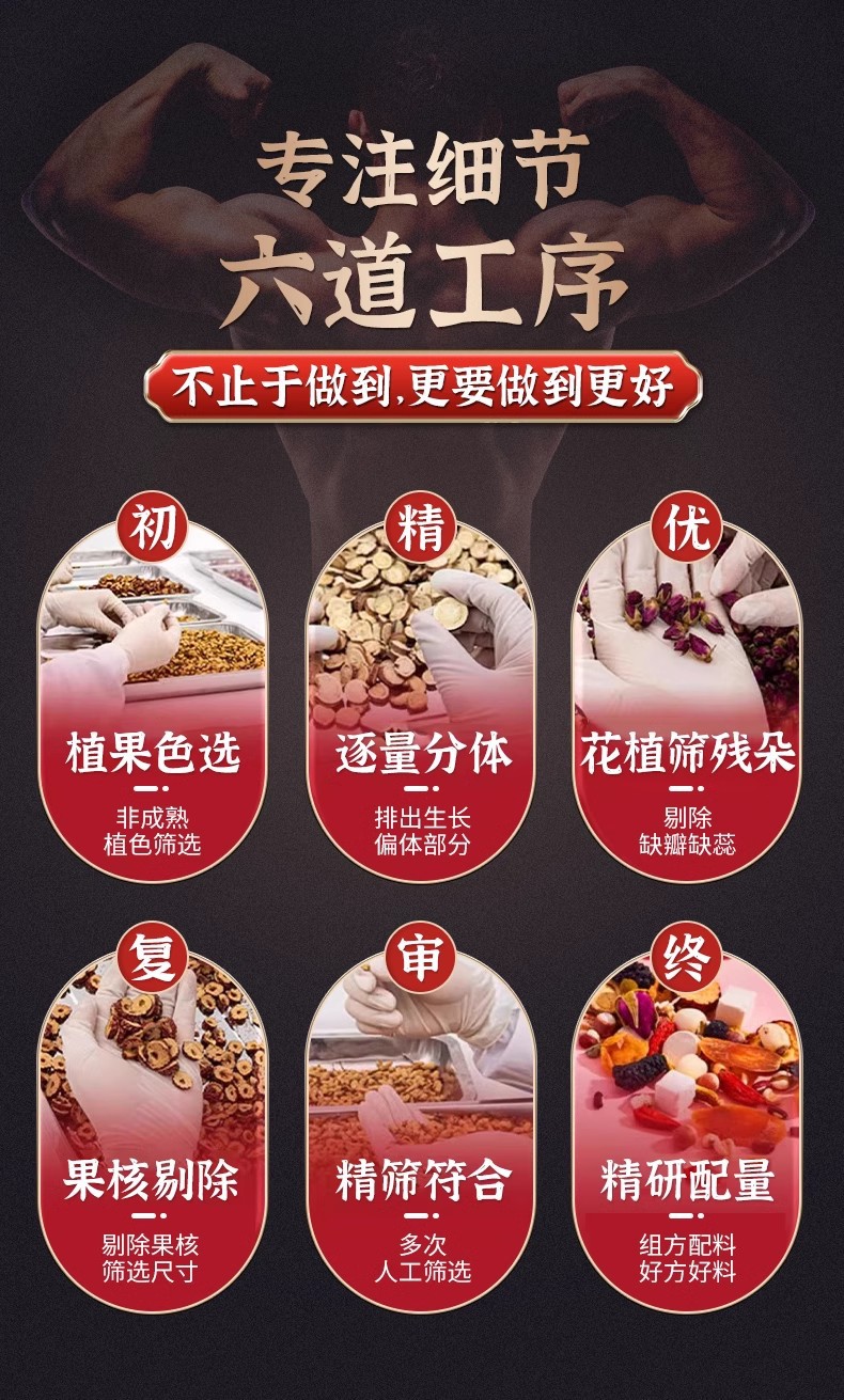 Qi Li Yuan Ginseng Goji Mulberry Wellness Tea Gift Box Herbal Blend for Daily Vitality Support 520g quality and texture