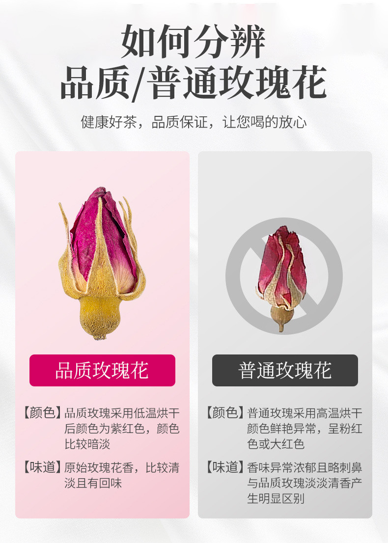 Dried Rose Bud Tea Mei Gui Hua 500g Edible Double Petal Loose Herbal Flower Tea specifications