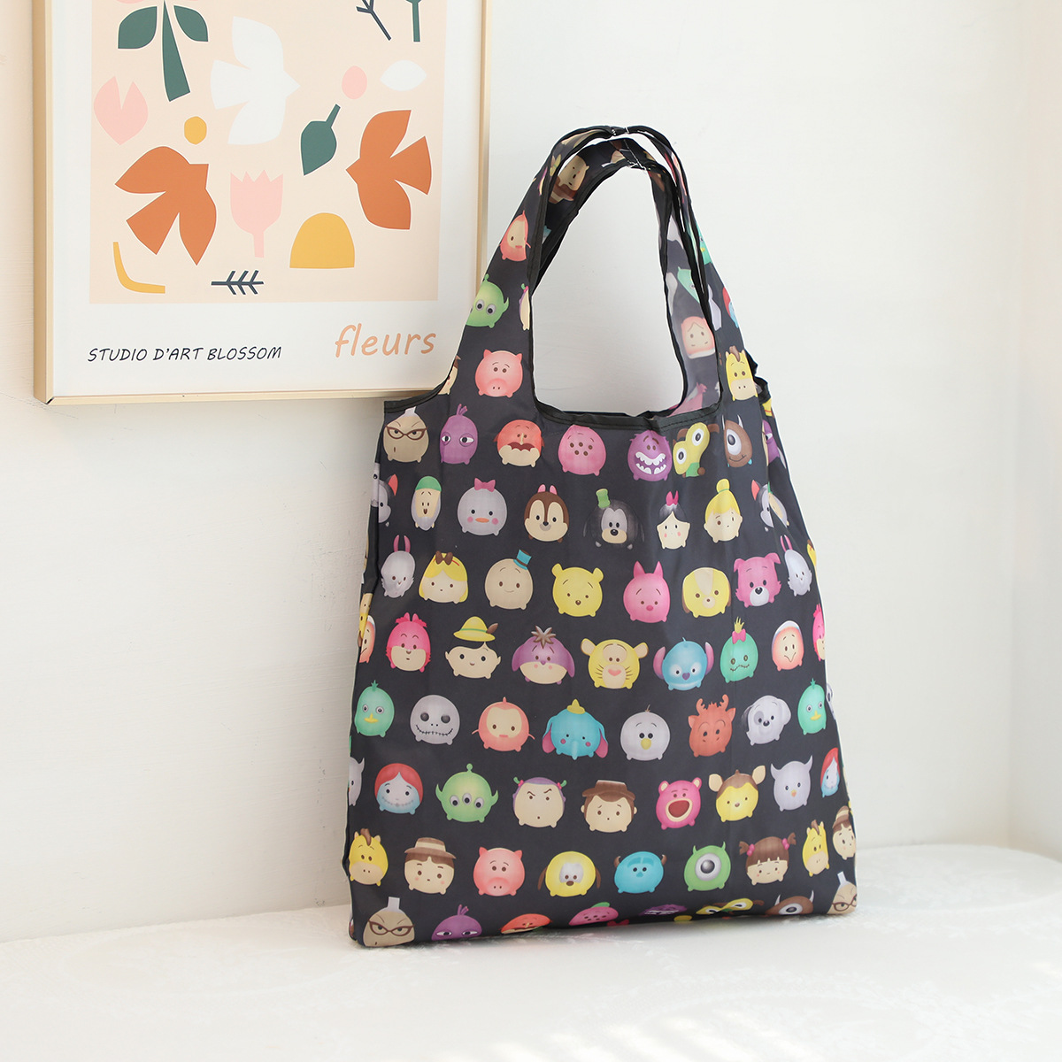 Dibujos animados lindo coolomi gran capacidad bolsa de protección del medio ambiente portátil plegable supermercado bolsa de compras bolsa de tela ligera bolsa de hombro