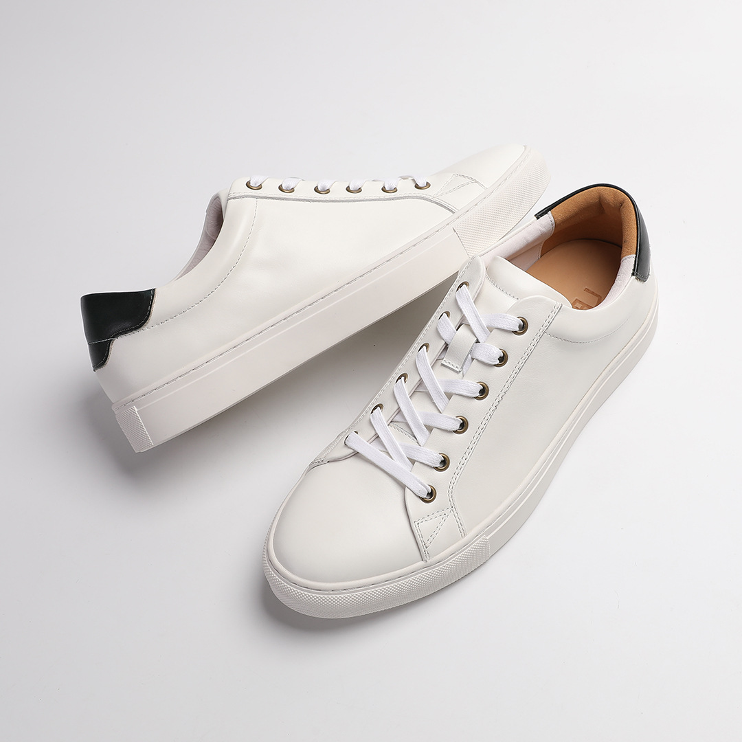 2025 New Fashion Casual White Shoes Colored Men's British Genuine Leather Breathable Sneakers Men's Sports Leather Shoes