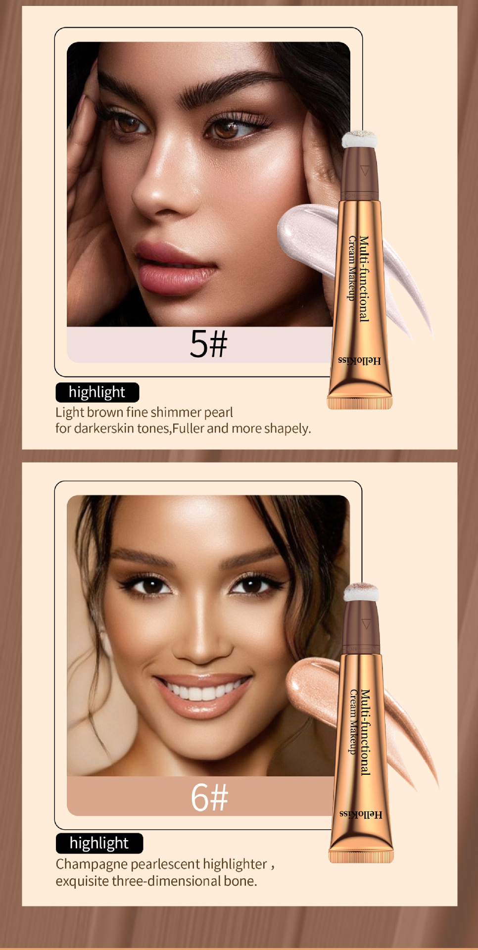 HelloKiss Liquid Highlighter Contouring Multi-functional Makeup Pen Sponge Tip Fine Sparkling Highlighter Liquid Blush Cross-border undefined