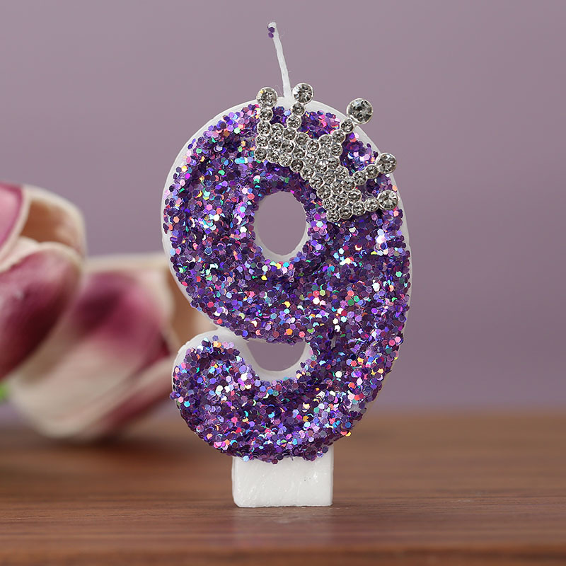 Al por mayor nueva vela de cumpleaños para el comercio electrónico transfronterizo creativo vela digital corona princesa pastel decoración vela