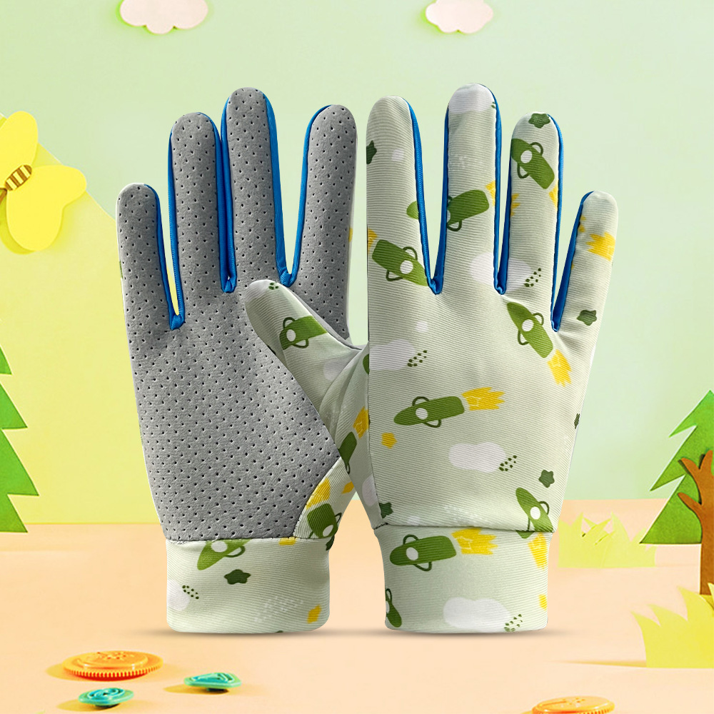Guantes de equitación para niños dedo largo Delgado verano protección solar niños dibujos animados patinaje sobre ruedas coche deportivo niños y niñas guantes