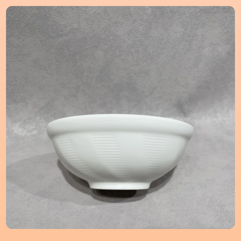 Tazón de arroz de cerámica blanco, para hotel/restaurante/hogar, sopa/congee/fideos