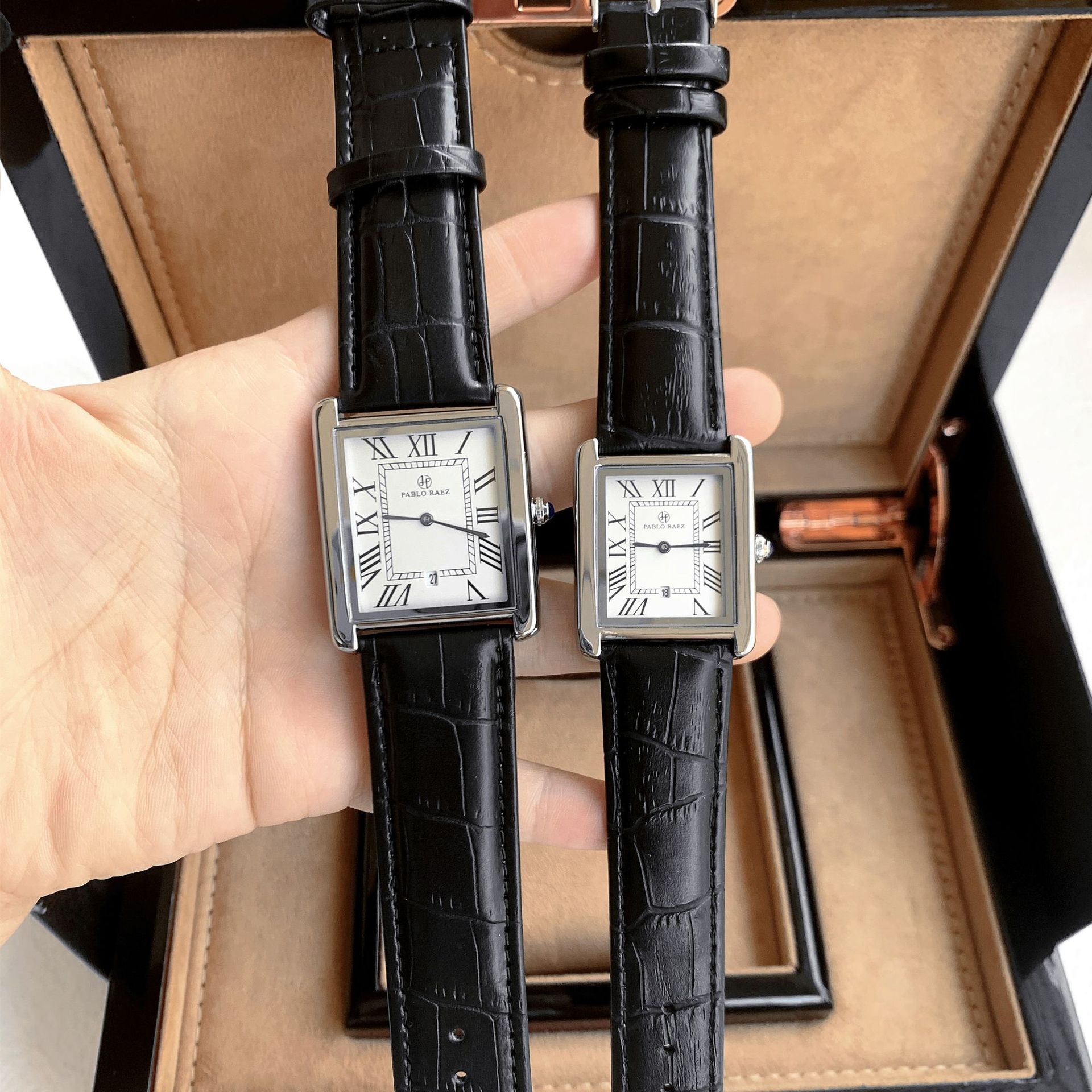 Consegna all'ingrosso esclusiva transfrontaliera di modelli popolari, orologi da uomo e da donna di bell'aspetto, orologi da coppia impermeabili ultrasottili quadrati_voghion.com