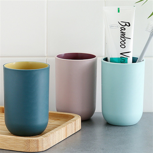 Creative Two-Color Double-Layer Sandpaper Home Toothbrush Cup Couple Simple Soft Plastic Couple Toothbrush Cups