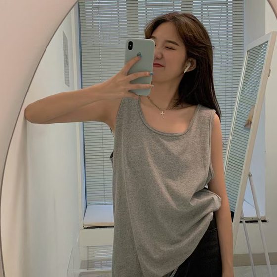 Basic Versatile Outer Wearing Vest Camisole Women's 2024 Summer New Casual Slimming Inner Sleeveless Student Top