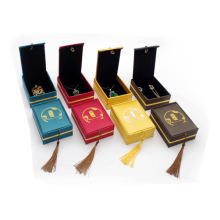 仿古麻布锦盒小叶紫檀沉香佛珠手串手链手镯锦盒包装盒批发工厂