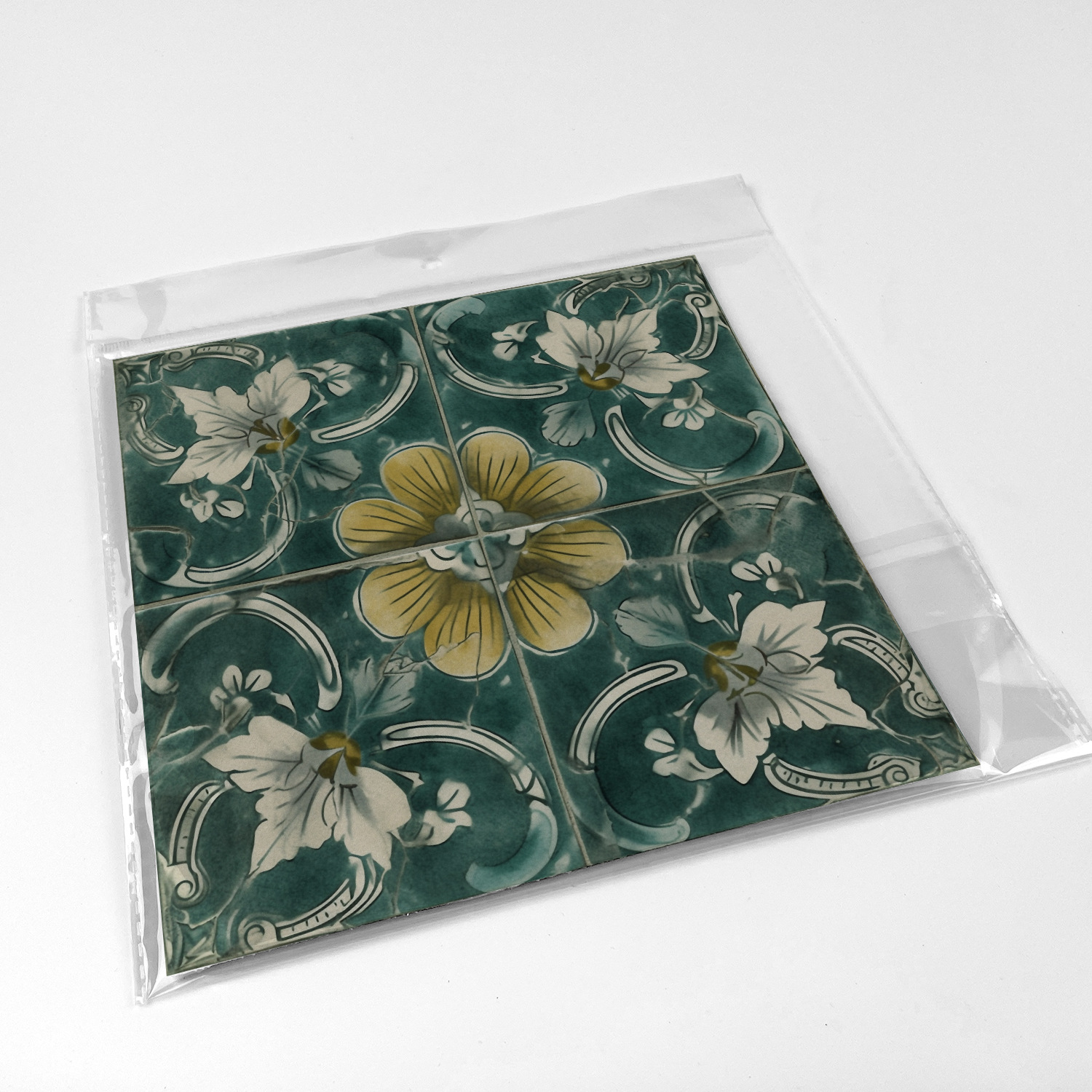 10 Pieces European Style Self-Adhesive Crystal Thickened Tile Stickers Waterproof Oil-Proof Kitchen Wall Decoration_voghion.com