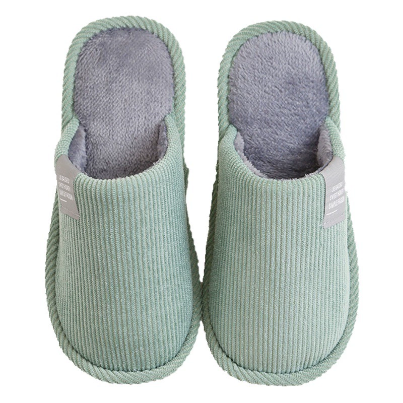 Домашние тапочки из вельвета 2025 года с противоскользящей подошвой и дизайном для мытья полов, теплые хлопковые тапочки для пар с закрытым носком, доступны для дропшиппинга.