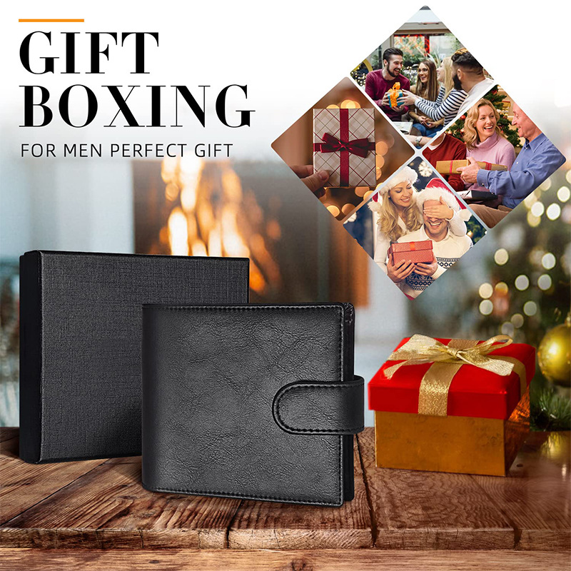 Cartera retro europea y americana para hombre, con protección RFID antirrobo, múltiples ranuras para tarjetas, cartera de cuero, cartera ligera de cuero genuino para hombre