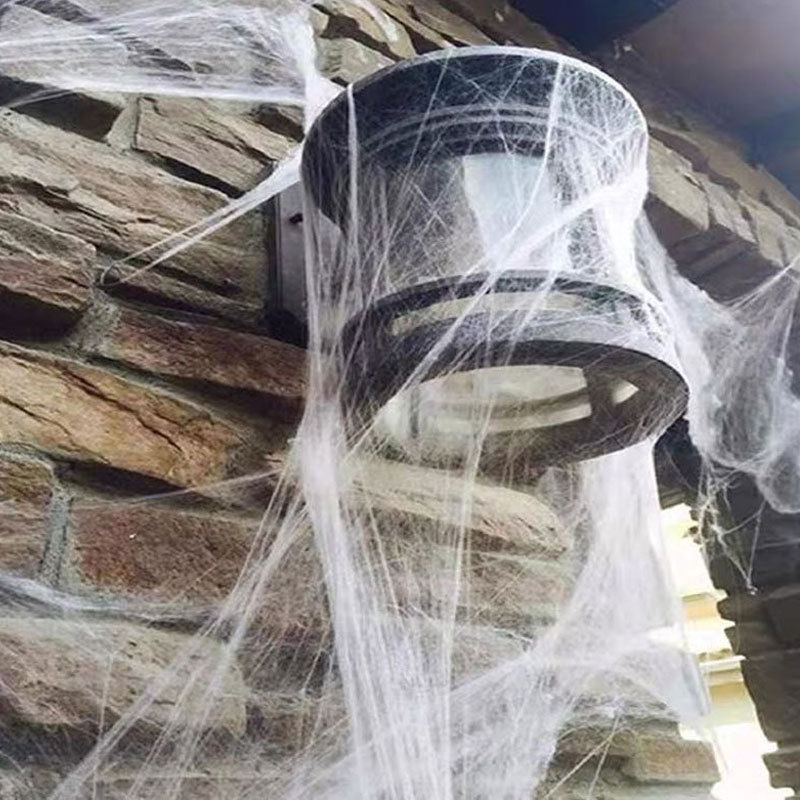Telaraña de Halloween con Arañas de Plástico, Algodón Color 20g