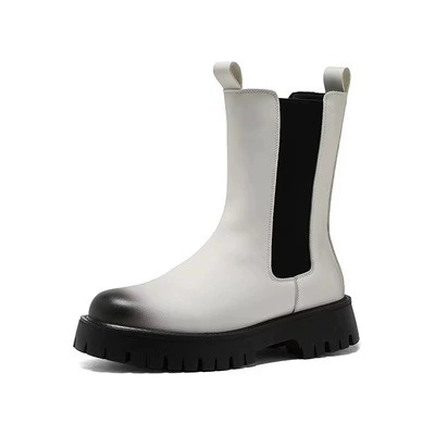 Толстые высокие черные ботинки Martin, мужские ботинки, осень 2022, новые одиночные сапоги, кожаная мужская обувь