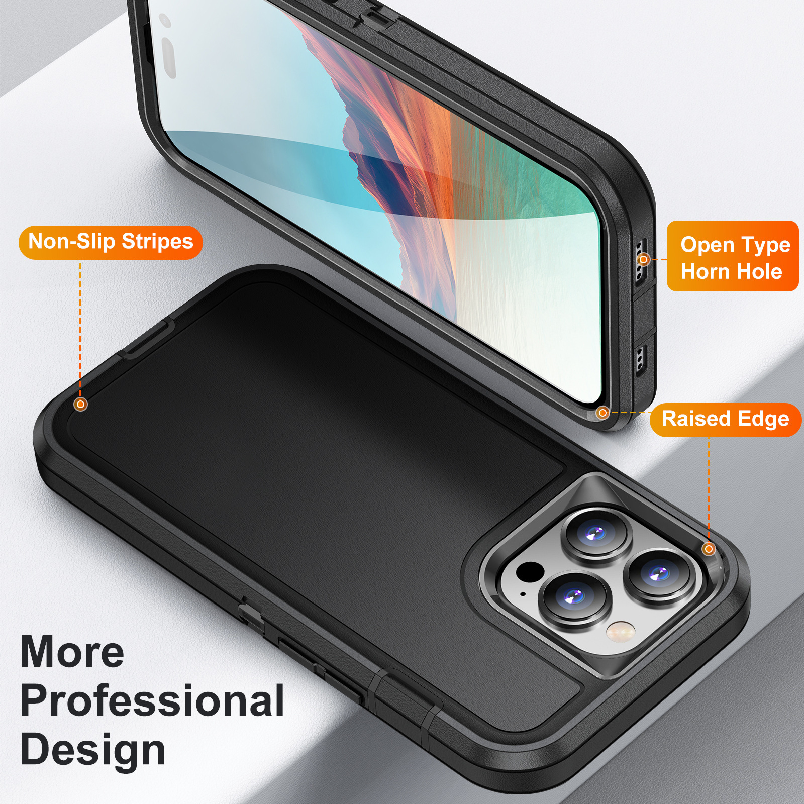 Funda protectora para teléfono móvil Apple 17 Pro Max, compatible con iPhone 16/15/14, anticaídas, con superficie plana y triple protección. image 4