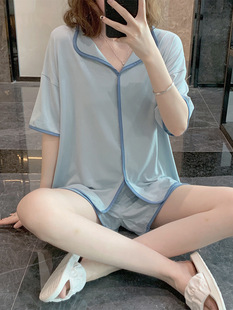 2025 New Summer Short-Sleeved Cotton Modal Pajamas Women's Thin Large Size Cool Summer Home Wear Set