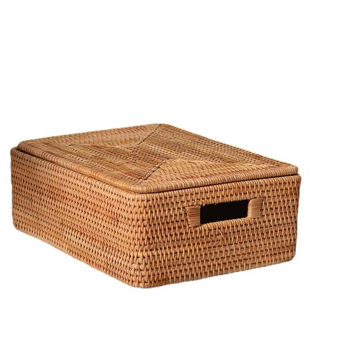 Taobao hot sale Vietnamese autumn rattan storage basket hand-woven storage basket large frame with lid storage