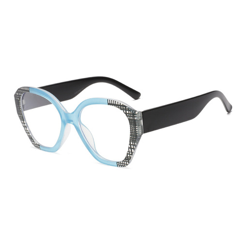 2024 new cross-border color matching multi-sided anti-blue light flat mirror European and American fashion personality plain eyeglass frame BL6859