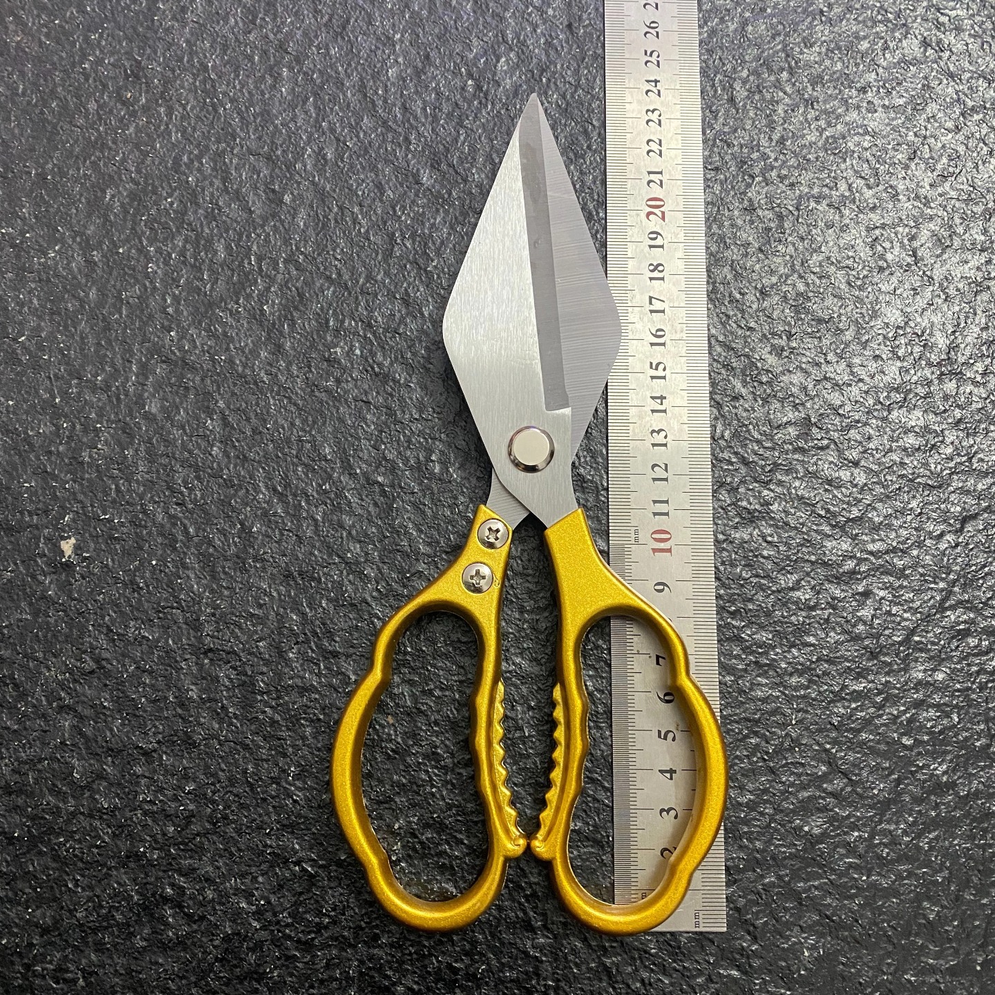 알루미늄 합금 손잡이 큰 머리 가위 [골드]