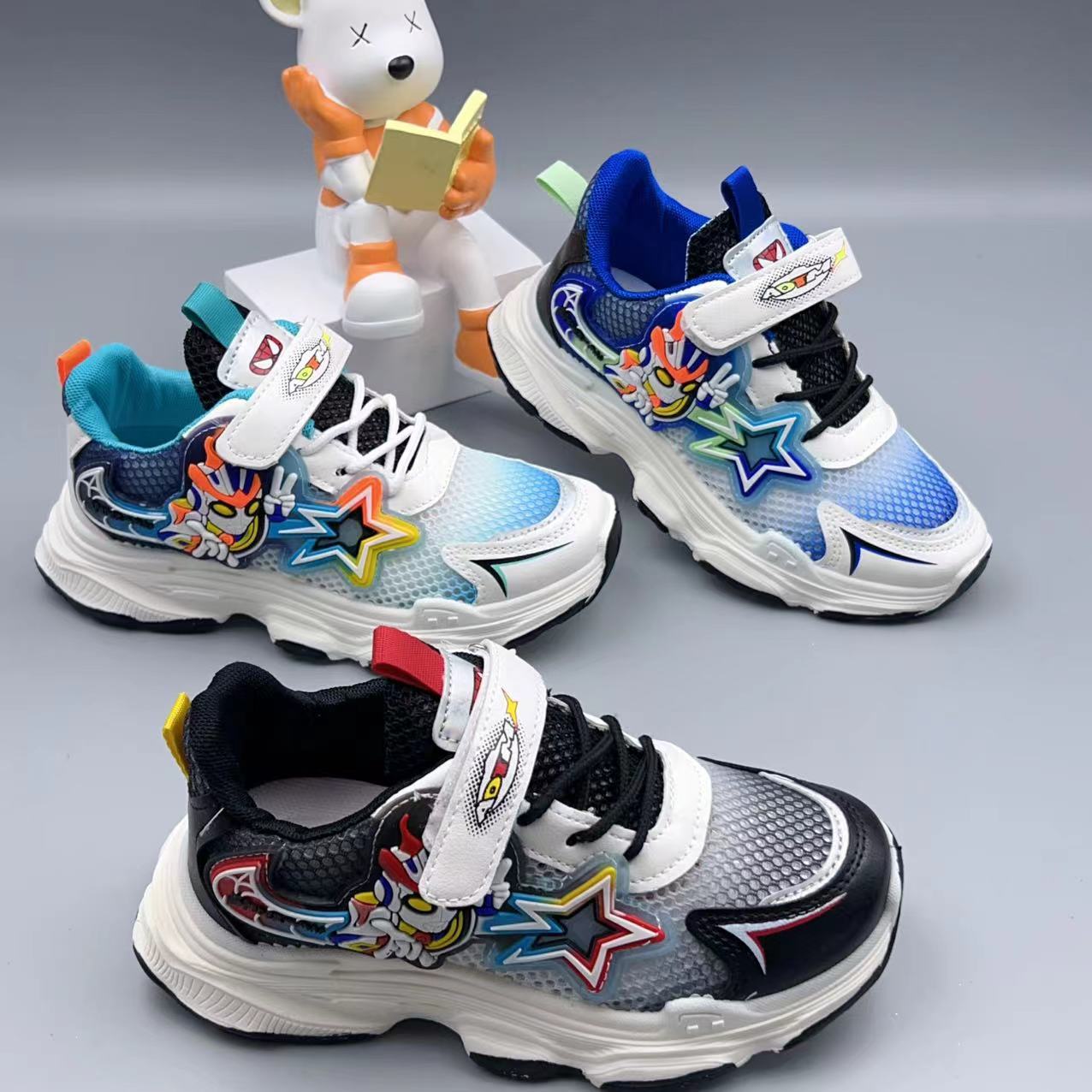 Children's New Sports Shoes 2025 Spring and Summer Single Net Medium and Large Kidsren's Running Shoes Boys and Girls Breathable Sports Casual Shoes