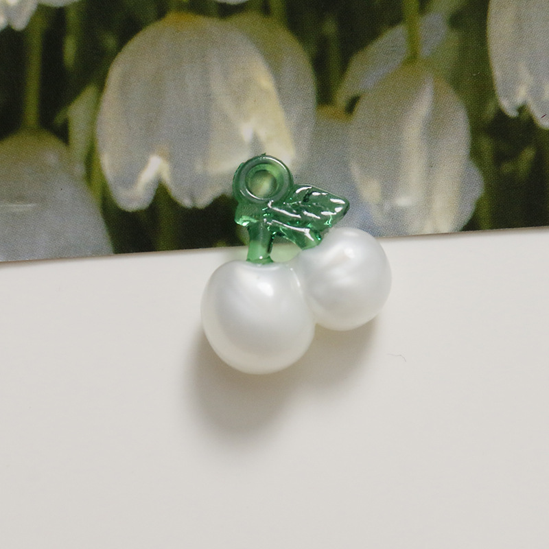 2g Weight Pendant Jewelry Making Type 20*20mm Jewelry Making Size DIY Jewelry Accessories Classification 1 Piece Quantity Acrylic Material Cherry Pattern Cute Style 1 Piece 20*20mm Arylic Cherry Pendant 3