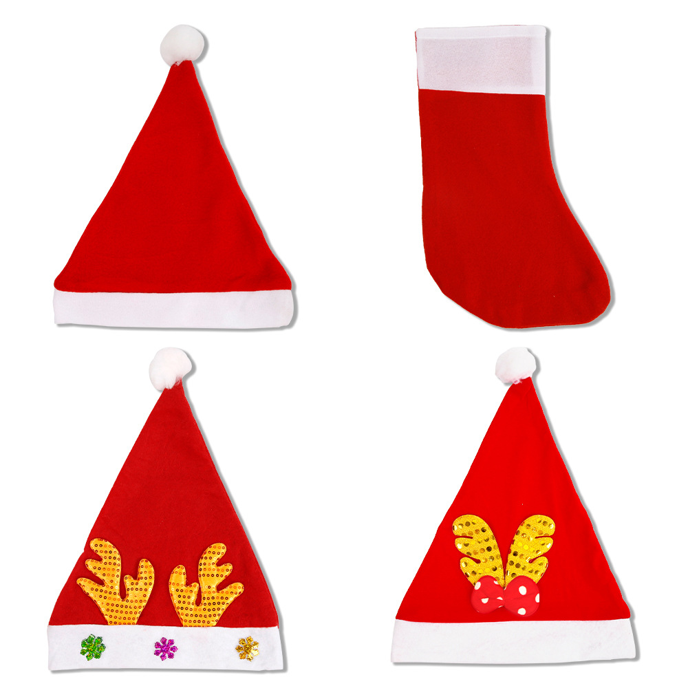 Home & Garden new red Christmas hat children adult holiday party decoration sequined antlers Christmas hat dress up_voghion.com