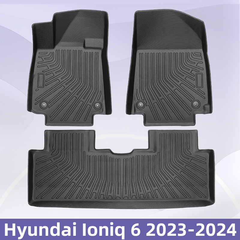Aplicable a 23 - 24 modelos modernos Ioniq 6 3D todo el tiempo TPE esterillas impermeables