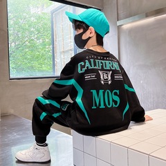 男の子の秋のスウェットシャツスーツ2025新しいビッグボーイスポーツウェア春と秋のトレンディなクールでハンサムな子供服