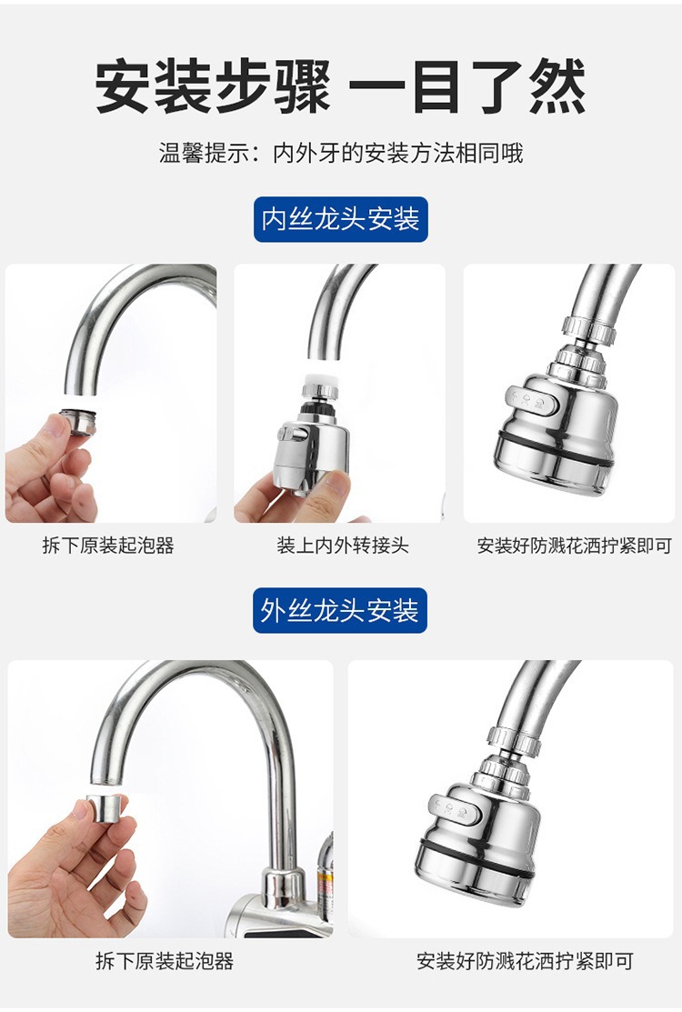 Universal faucet extender, kitchen faucet splash preventer, bubble generator, showerhead booster filter extender undefined
